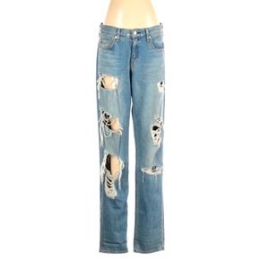 Rag & Bone - Boyfriend ripped mid-rise Jean